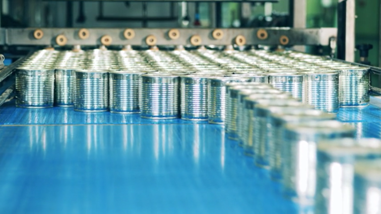 The Conveyor Line of the Canned Food Factory